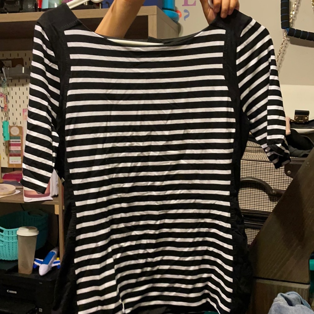Black and white blouse